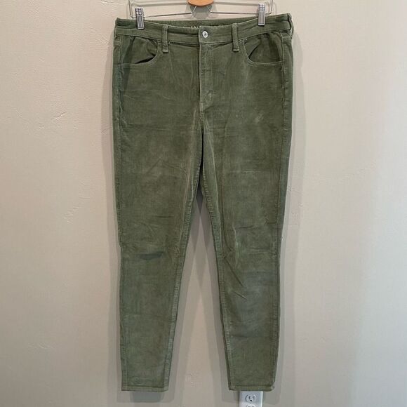 American Eagle Outfitters Denim - NWT American Eagle Stretch Green Corduroy High-Rise Jeggings - Size: 14 Long